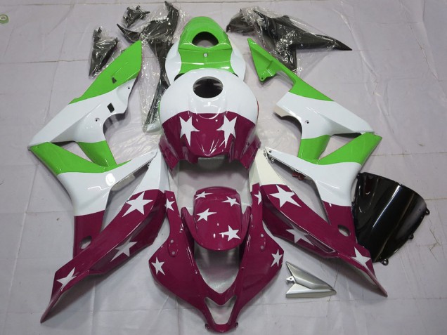 Carena Moto Honda CBR600RR 2007-2008 - Bianco Verde Rosso Bordeaux Stellas Banda