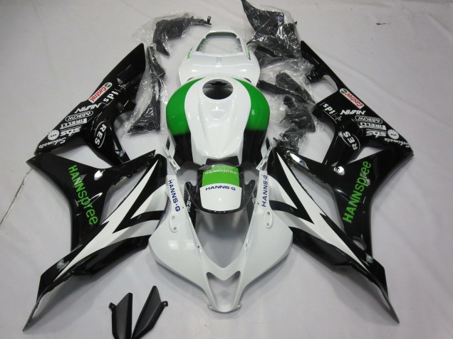 Carena Moto Honda CBR600RR 2007-2008 - Bianco Verde Nero Lucido Hannspree