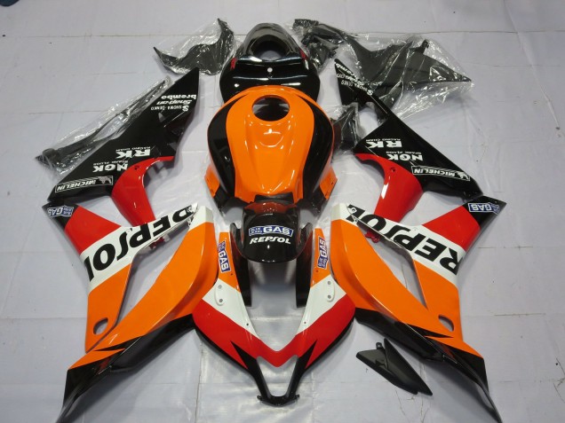 Carena Moto Honda CBR600RR 2007-2008 - Arancia Bianco Rosso Nero Lucido Repsol