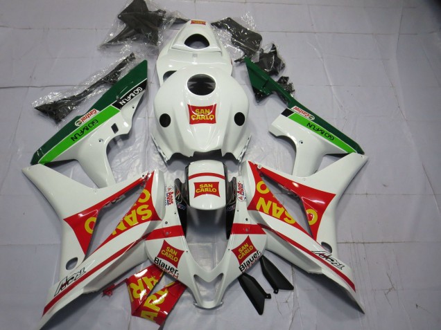Carena Moto Honda CBR600RR 2007-2008 - Bianco Rosso Verde Giallo San Carlo