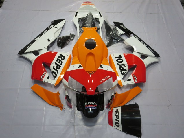 Carena Moto Honda CBR600RR 2003-2004 - Arancia Bianco Rosso Nero Lucido Repsol