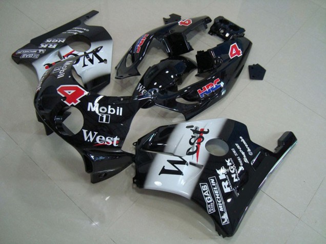 Carena Moto Honda CBR250RR 1990-1998 - Nero Lucido Bianco West Mobil