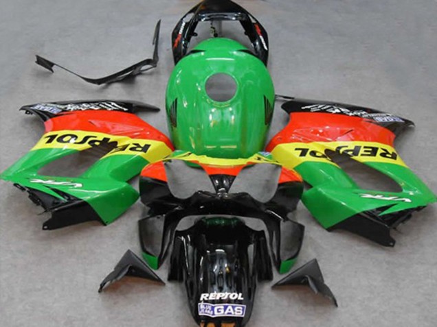 Carena Moto Honda VFR 800 2002-2013 - Verde Giallo Rosso Nero Repsol