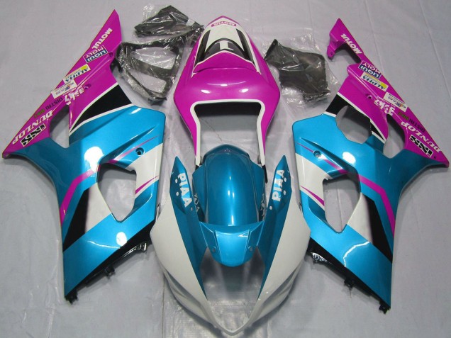 Carena Moto Suzuki GSXR 1000 2003-2004 - Azzurro Chiaro Bianco Rosa