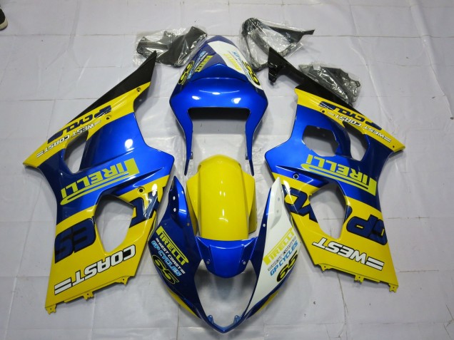 Carena Moto Suzuki GSXR 1000 2003-2004 - Blu Giallo Nero Pirelli