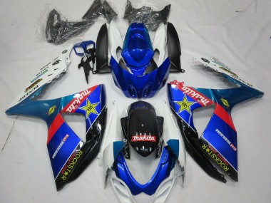Carena Moto Suzuki GSXR 1000 2009-2016 - Blu Rosso Nero Bianco RockStar