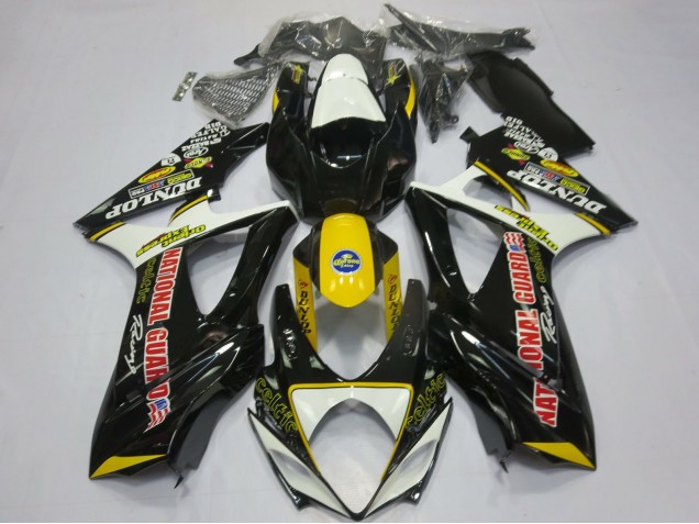Carena Moto Suzuki GSXR 1000 2007-2008 - Bianco Giallo Rosso Nero Dunlop