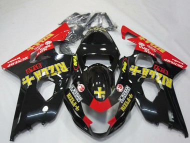 Carena Moto Suzuki GSXR 600 / GSXR 750 2004-2005 - Nero Lucido Rosso Giallo Rizla