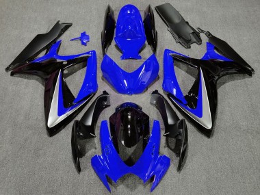 Carena Moto Suzuki GSXR 600 / GSXR 750 2006-2007 - Blu Argento Nero Lucido OEM Stile