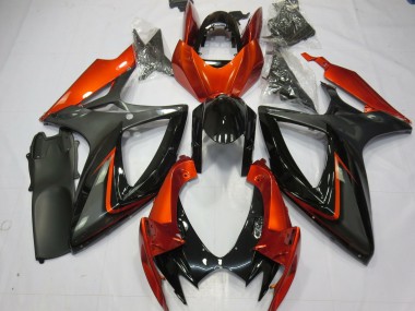 Carena Moto Suzuki GSXR 600 / GSXR 750 2006-2007 - Burnt Arancia Grigio Nero Lucido