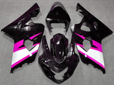 Carena Moto Suzuki GSXR 600 / GSXR 750 2004-2005 - Nero Lucido Rosa Bianco