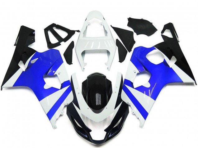 Kit Carena Moto Suzuki GSXR 600 / GSXR 750 2004-2005 - Bianco Blu Nero Lucido