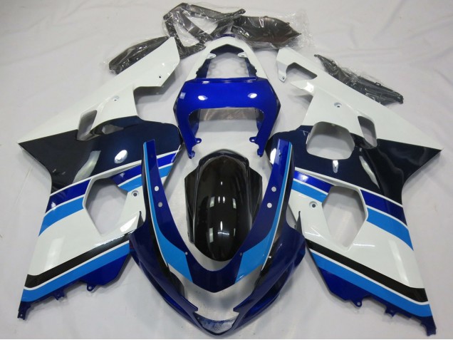 Carena Moto Suzuki GSXR 600 / GSXR 750 2004-2005 - Bianco Blu Nero Lucido