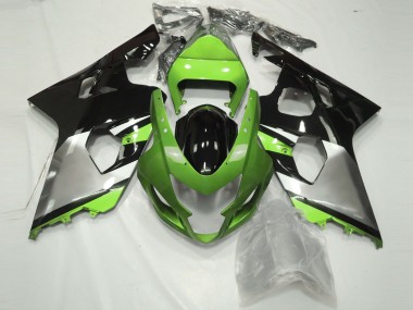 Carena Moto Suzuki GSXR 600 / GSXR 750 2004-2005 - Verde Argento Nero Lucido
