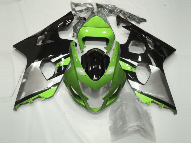Carena Moto Suzuki GSXR 600 / GSXR 750 2004-2005 - Verde Argento Nero Lucido