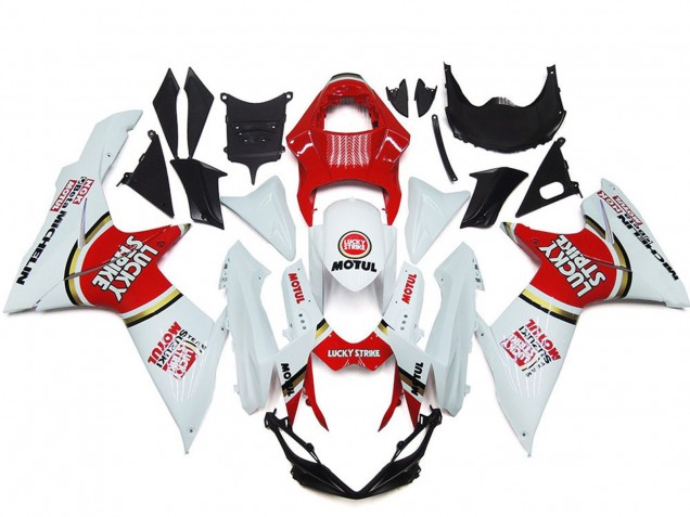 Carena Moto Suzuki GSXR 600 / GSXR 750 2011-2024 - Bianco Rosso Motul Lucky Strike