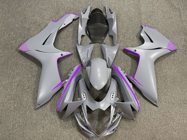 Carena Moto Suzuki GSXR 600 / GSXR 750 2011-2024 - Nardo Grigio Opaco Viola Accents
