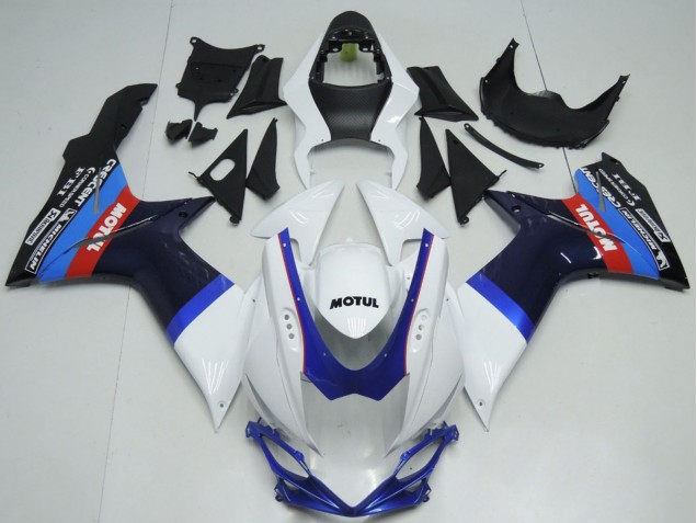 Carena Moto Suzuki GSXR 600 / GSXR 750 2011-2024 - Bianco Blu Nero Rosso Motul