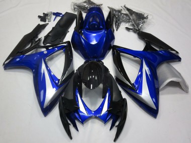 Carena Moto Suzuki GSXR 600 / GSXR 750 2006-2007 - Blu Argento Nero Lucido OEM Stile