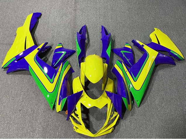 Carena Moto Suzuki GSXR 600 / GSXR 750 2011-2024 - Blu Giallo Verde