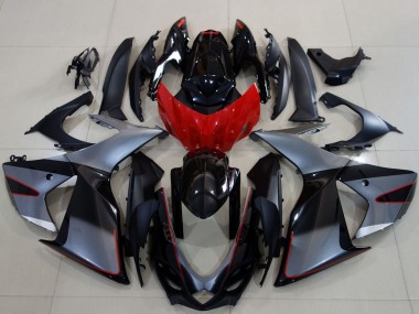 Carena Moto Suzuki GSXR 600 / GSXR 750 2011-2024 - Grigio Rosso Nero Lucido