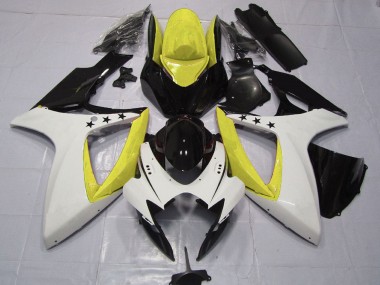 Carena Moto Suzuki GSXR 600 / GSXR 750 2006-2007 - Giallo Bianco Nero Lucido Stella