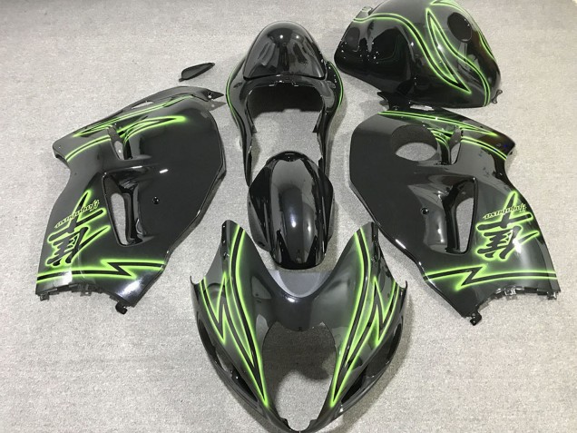 Carena Moto Suzuki GSXR 1300 1996-2007 - Nero Lucido Verde Fulmine