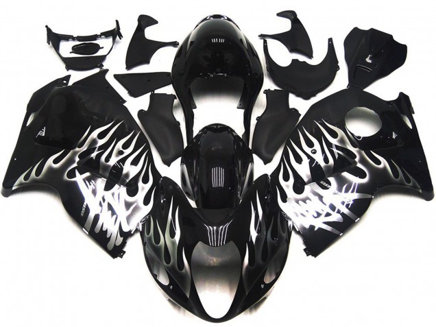 Carena Moto Suzuki GSXR 1300 1996-2007 - Nero Lucido Argento Fiamma