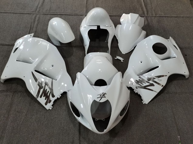 Carena Moto Suzuki GSXR 1300 1996-2007 - Bianco OEM Stile Argento Decals