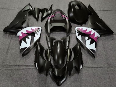 Carena Moto Kawasaki ZX10R 2004-2005 - Nero Opaco Rosa Squalo