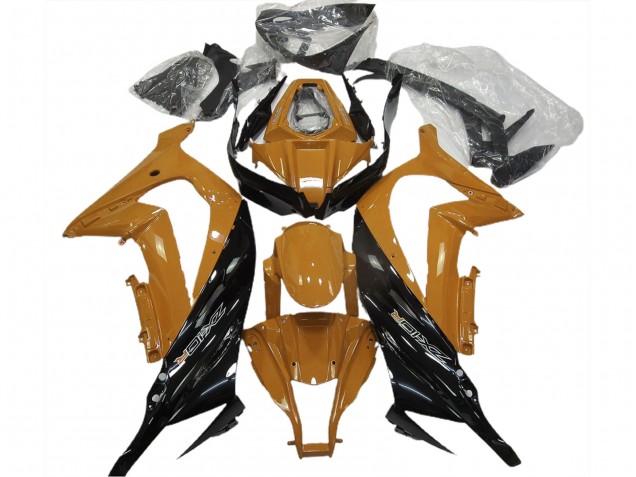 Carena Moto Kawasaki ZX10R 2011-2015 - Arancione Scuro Nero Lucido