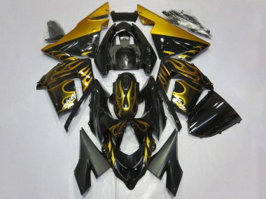 Carena Moto Kawasaki ZX10R 2004-2005 - Nero Lucido Oro Fiamma