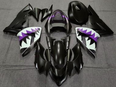 Carena Moto Kawasaki ZX10R 2004-2005 - Nero Opaco Viola Squalo