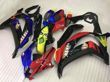 Carena Moto Kawasaki ZX10R 2016-2020 - Rosso Blu Giallo Nero Squalo