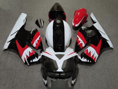 Carena Moto Kawasaki ZX12R 2002-2006 - Rosso Nero Bianco Squalo