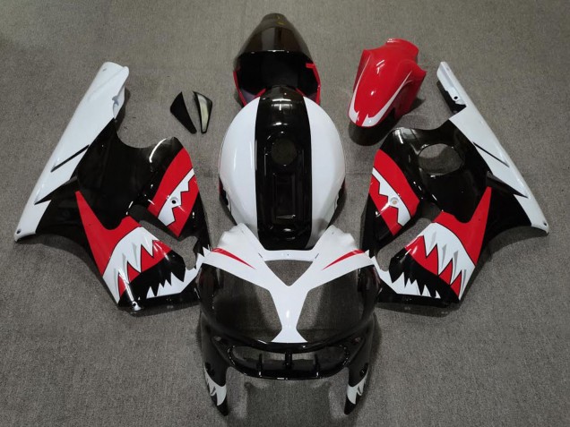 Carena Moto Kawasaki ZX12R 2002-2006 - Rosso Nero Bianco Squalo