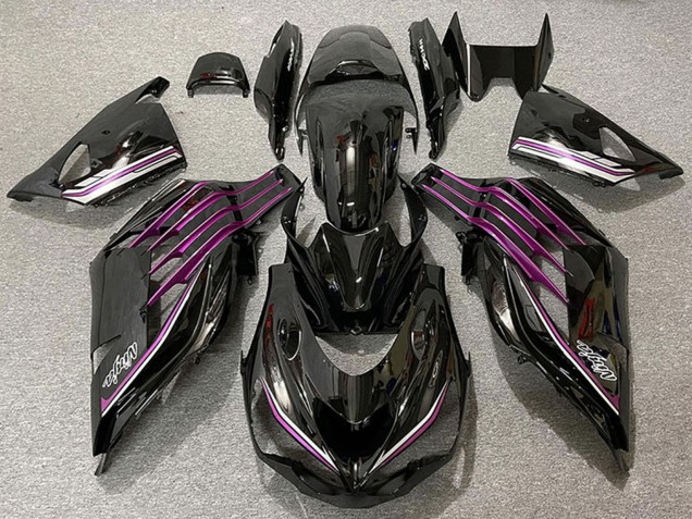 Carene Moto Kawasaki ZX14R ZZR1400 2012-2024 - Nero Lucido Viola