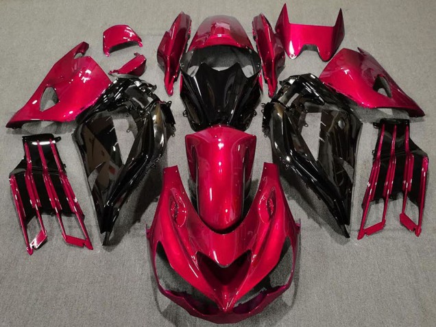 Carene Moto Kawasaki ZX14R ZZR1400 2012-2024 - Rosso Nero Lucido