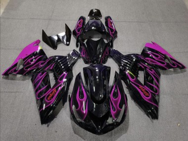 Carena Moto Kawasaki ZX14R 2006-2011 - Nero Lucido Viola Fiamma