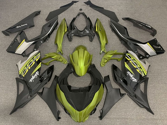 Carena Moto Kawasaki Ninja 400 2018-2024 - Giallo Liquido Nero Lucido Nero Opaco OEM Stile