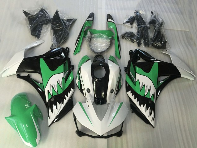 Carena Moto Yamaha R3 2015-2018 - Bianco Verde Nero Squalo