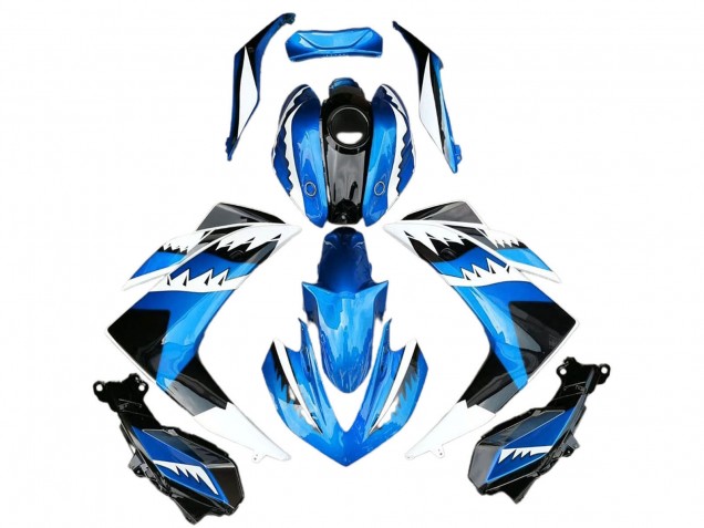Carena Moto Yamaha R3 2015-2018 - Blu Bianco Nero Squalo