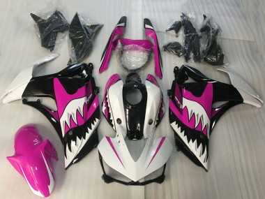 Carena Moto Yamaha R3 2015-2018 - Bianco Rosa Nero Lucido Squalo