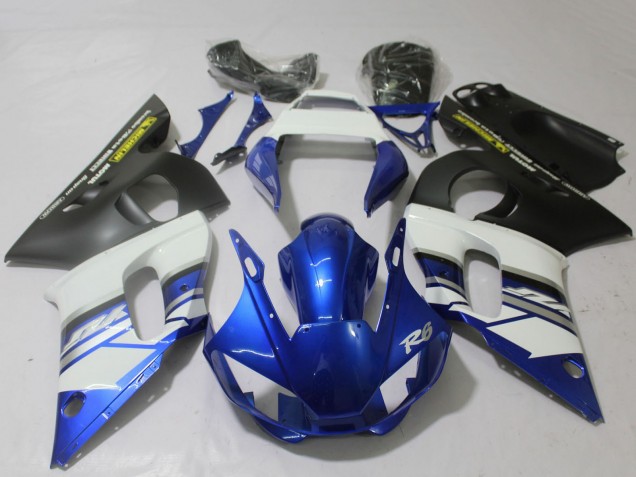 Carena Moto Yamaha R6 1998-2002 - Bianco Blu Nero Opaco Giallo