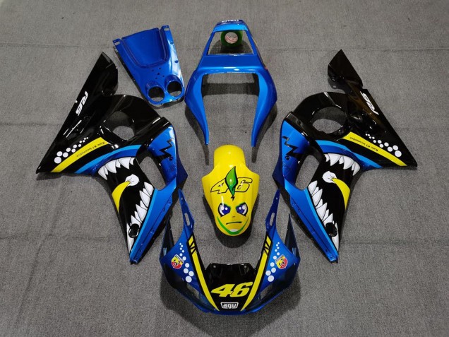 Carena Moto Yamaha R6 1998-2002 - Blu Giallo Nero Squalo 46