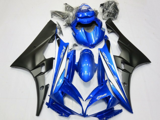 Carena Moto Yamaha R6 2006-2007 - Blu Bianco Nero Opaco