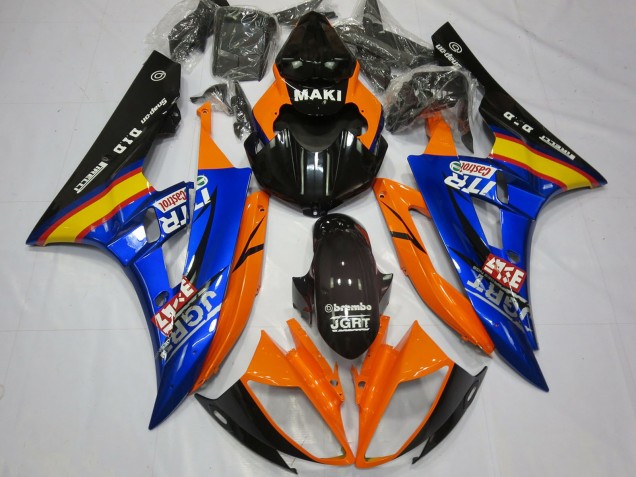 Carena Moto Yamaha R6 2006-2007 - Arancia Blu Nero Lucido Castrol