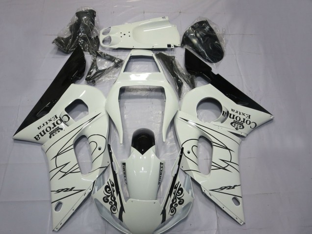 Carena Moto Yamaha R6 1998-2002 - Bianco Nero Corona Motul