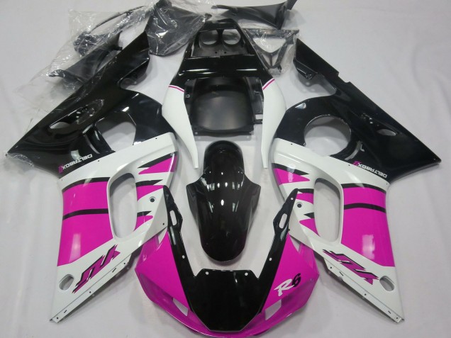 Carena Moto Yamaha R6 1998-2002 - Bianco Rosa Nero Lucido