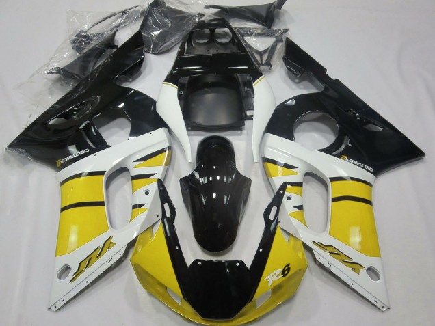 Carena Moto Yamaha R6 1998-2002 - Giallo Bianco Nero Lucido